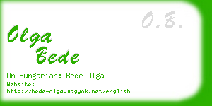 olga bede business card